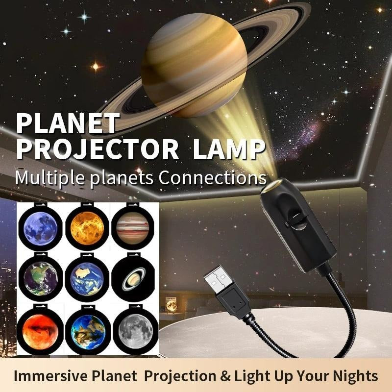 USB Moon Earth Starry Sky Projection Lamp – 6 Lenses